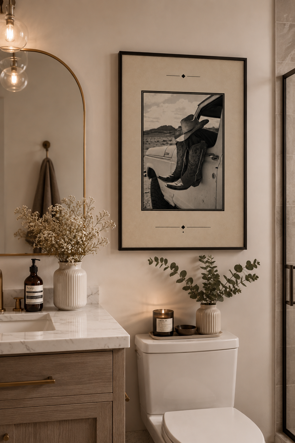 WESTERN COWBOY BOOTS WALL ART | NEUTRAL WESTERN DECOR | VINTAGE DESERT PRINT