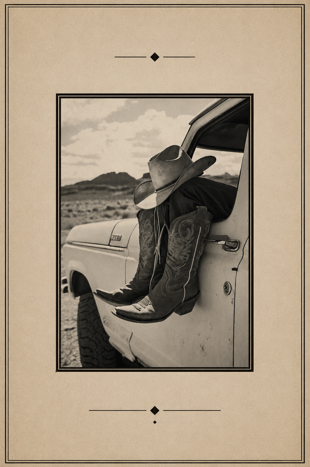 WESTERN COWBOY BOOTS WALL ART | NEUTRAL WESTERN DECOR | VINTAGE DESERT PRINT