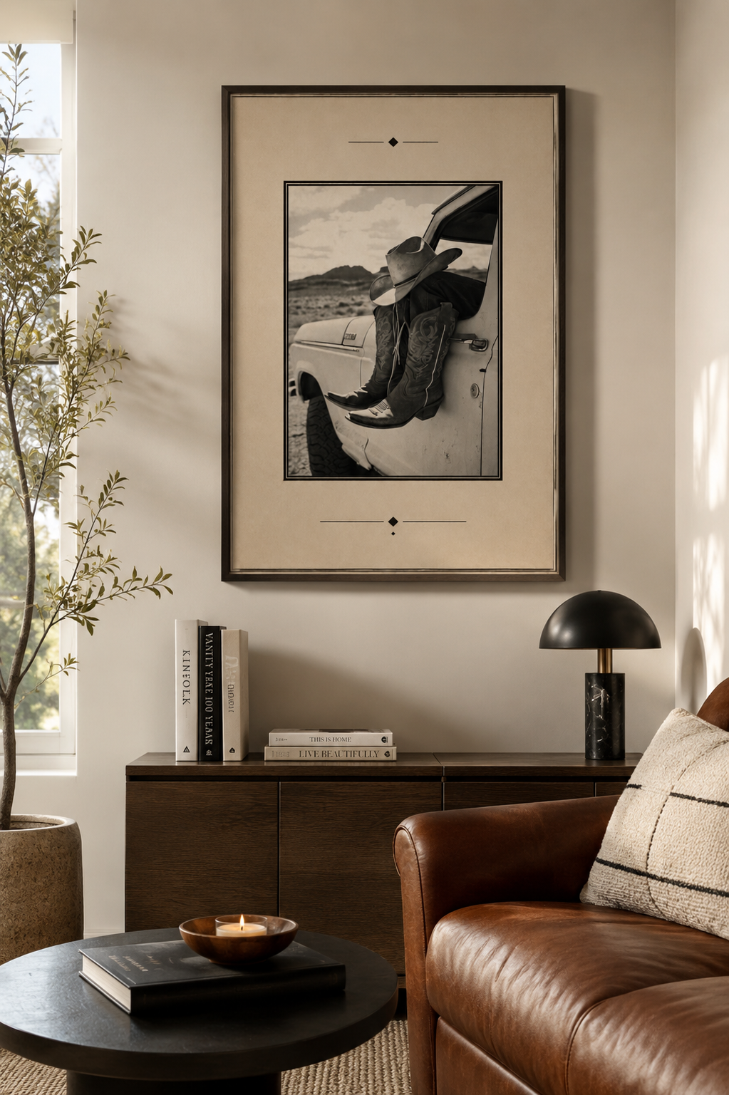 WESTERN COWBOY BOOTS WALL ART | NEUTRAL WESTERN DECOR | VINTAGE DESERT PRINT