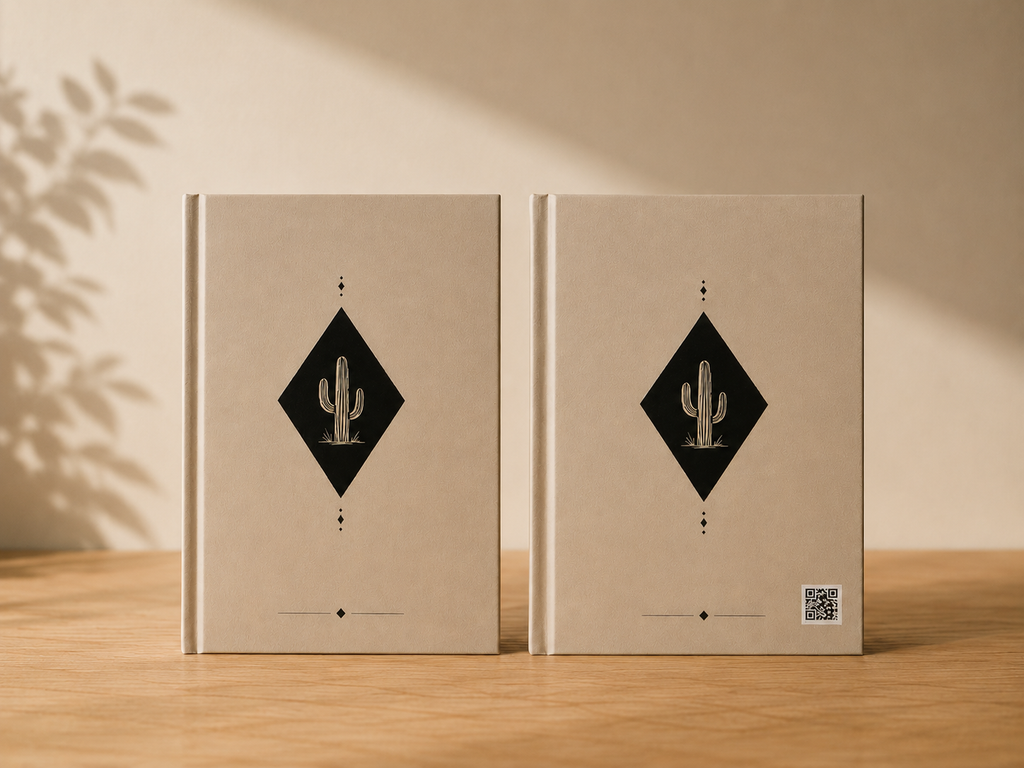 HARDCOVER CACTUS BLACK & BEIGE NOTEBOOK