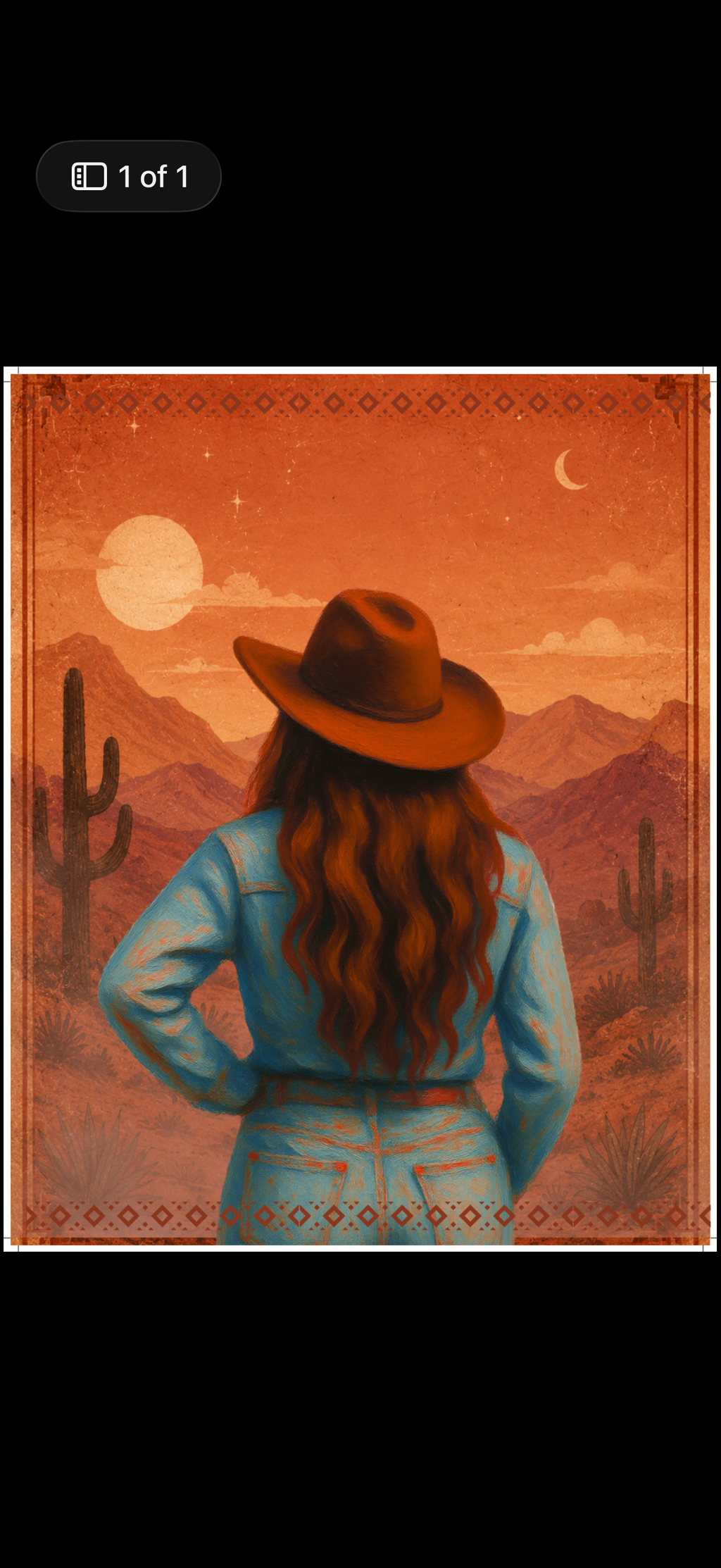 DESERT COWGIRL SUNSET|MODERN WESTERN PRINTABLE ART