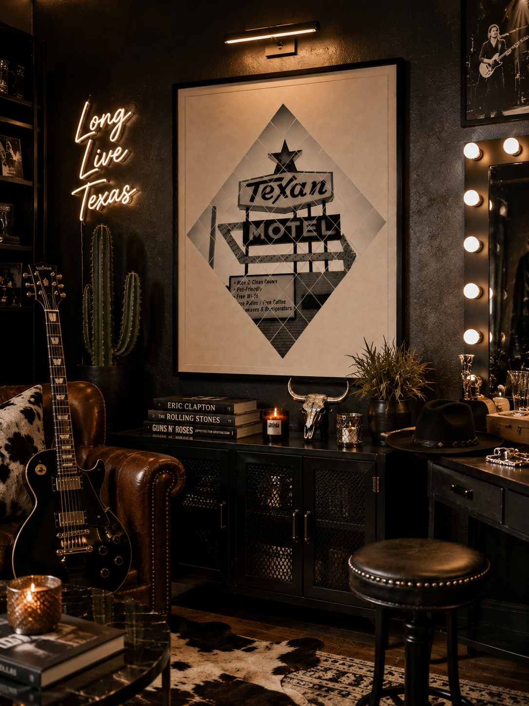 TEXAN MOTEL PRINTABLE WALL ART | VINTAGE TEXAS DECOR | WESTERN GLAM POSTER
